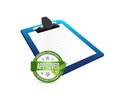 Clipboard and approve seal illustration Royalty Free Stock Photo