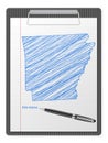 Clipboard Arkansas map Royalty Free Stock Photo