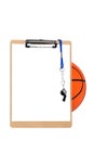 Clipboard and basketball Royalty Free Stock Photo