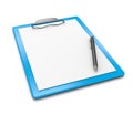 Clipboard with Blank Paper and Ball-point Pen