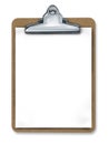 Clipboard with blank paper isolated