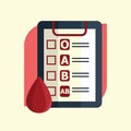 clipboard with blood groups. Vector illustration decorative design