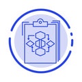 Clipboard, Business, Diagram, Flow, Process, Work, Workflow Blue Dotted Line Line Icon