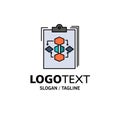 Clipboard, Business, Diagram, Flow, Process, Work, Workflow Business Logo Template. Flat Color Royalty Free Stock Photo