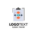 Clipboard, Business, Diagram, Flow, Process, Work, Workflow Business Logo Template. Flat Color Royalty Free Stock Photo