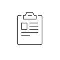 Clipboard or business document line outline icon