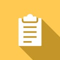 Clipboard Business Flat Icon Modern Style with long shadow