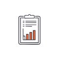 Clipboard with Chart Showing Growth or Business Report Data Analysis, Colorful Vector Illustration Royalty Free Stock Photo