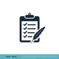 Clipboard Check Mark Icon Vector Logo Template Illustration Design. Vector EPS 10 Royalty Free Stock Photo