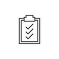 Clipboard check marks line icon, outline vector sign Royalty Free Stock Photo