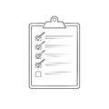 Clipboard with Checked Boxes Checklist Outline Vector Illustration Task List Royalty Free Stock Photo