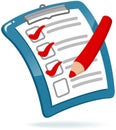 Clipboard with Checklist Royalty Free Stock Photo