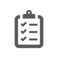 Clipboard checklist black vector icon