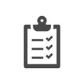 Clipboard checklist black vector icon set.