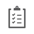 Clipboard checklist black vector icon set