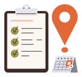 Task checklist with calendar reminder and priority marker for efficient planning and organization Royalty Free Stock Photo