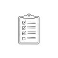 Clipboard Checklist with Checked Boxes and Lines: List Completion and Task Management Concept Royalty Free Stock Photo