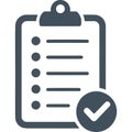 Clipboard with checklist and completed task icon Royalty Free Stock Photo