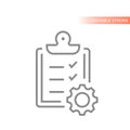 Clipboard, checklist and gear line icon Royalty Free Stock Photo