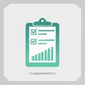 Clipboard with Checklist and Growth Chart Icon Royalty Free Stock Photo