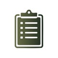 Clipboard Checklist Icon in Green Gradient Design Minimalist Vector Illustration Royalty Free Stock Photo