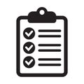 Clipboard and checklist icon. Project management, questionnaire icon. To do list vector icon for web site and app design. Royalty Free Stock Photo