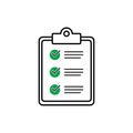 Clipboard with checklist icon, symbol for web site and app design. Vector illstration. Royalty Free Stock Photo