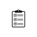 Clipboard with checklist icon, symbol for web site and app design. Vector illstration.