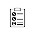 Clipboard with checklist icon, symbol for web site and app design. Vector illstration.