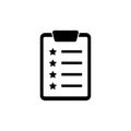 Clipboard with checklist icon, symbol for web site and app design. Vector illstration. Royalty Free Stock Photo