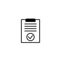 Clipboard with checklist icon, symbol for web site and app design. Vector illstration. Royalty Free Stock Photo