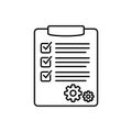 Clipboard with checklist icon, symbol for web site and app design. Vector illstration.