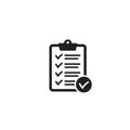Clipboard with checklist icon, symbol for web site and app design. Vector illstration. Royalty Free Stock Photo