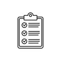 Clipboard with checklist icon, symbol for web site and app design. Vector illstration.