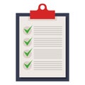 Clipboard checklist isolated icon