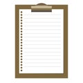 Clipboard with checklist paper icon. Clipboard with a blank page