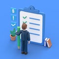 Clipboard with a checklist. Project management, planning and keeping score of the completed tasks concept. Royalty Free Stock Photo