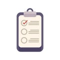 Clipboard with checklist showing check marks for business tasks or agreement