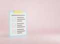 Clipboard checklist, survey paper list check marks report document Royalty Free Stock Photo