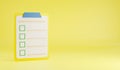 Clipboard checklist, survey paper list check marks report document