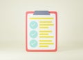 Clipboard checklist, survey paper list check marks report document Royalty Free Stock Photo