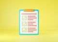 Clipboard checklist, survey paper list check marks report document Royalty Free Stock Photo