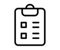Clipboard checklist task single isolated icon with outline line style Royalty Free Stock Photo