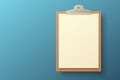 Clipboard communication, white sheet of paper in a clipboard, business paper. Vector illustration Royalty Free Stock Photo