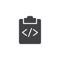 Clipboard and custom code icon vector