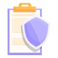 Clipboard data icon cartoon vector. Secure privacy