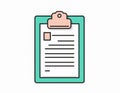 Clipboard with Document Flat Line Icon Royalty Free Stock Photo