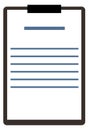 Clipboard document icon. Business form on paper page