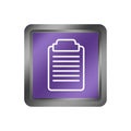Clipboard document icon. Report data symbol. Checklist form detail. Vector note illustration. Royalty Free Stock Photo
