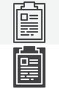 Clipboard document line and solid different style vector icon set Royalty Free Stock Photo